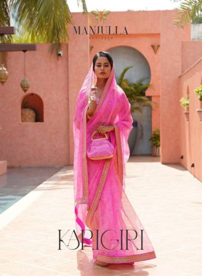 Karigari By Manjula Traditional Indian Style Festive Wear Organza Saree Collection